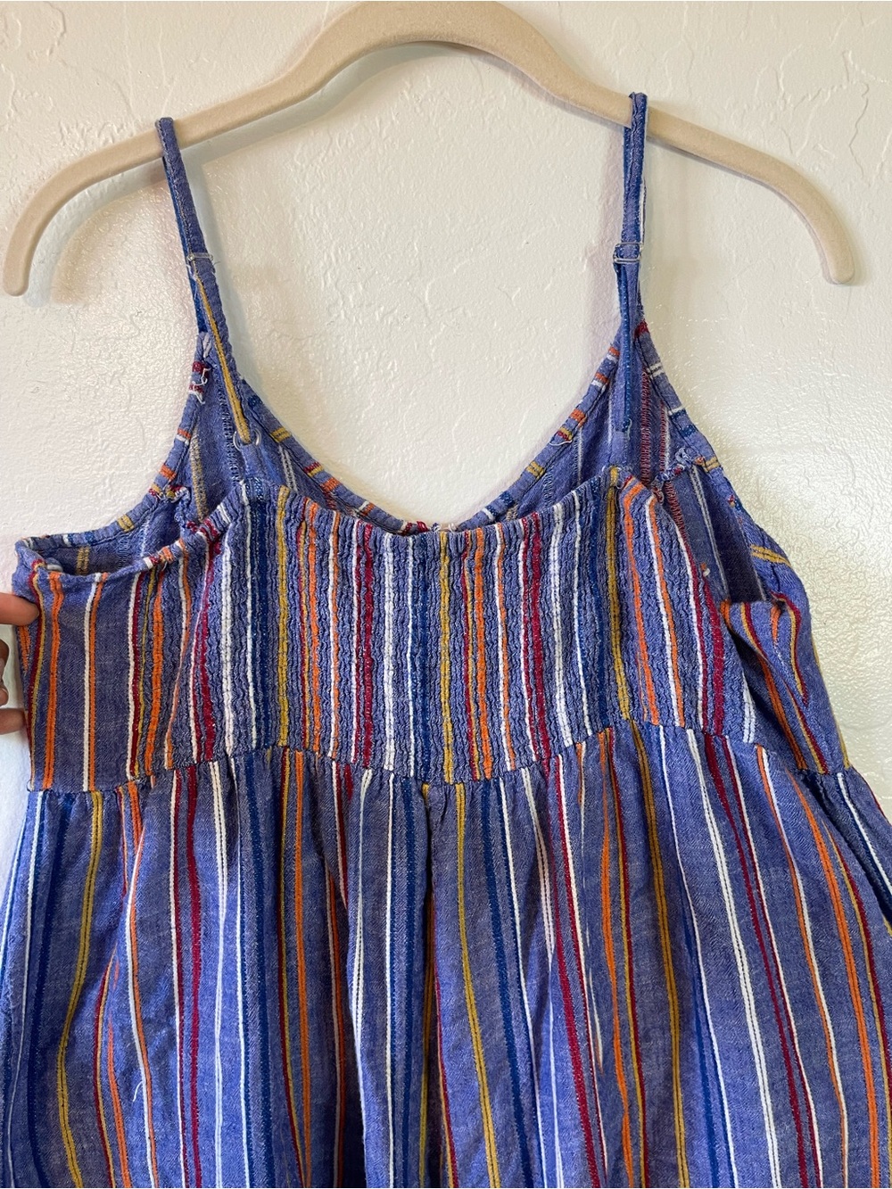 Spaghetti Strap Blue Striped Sundress Top - Picture 2 of 3